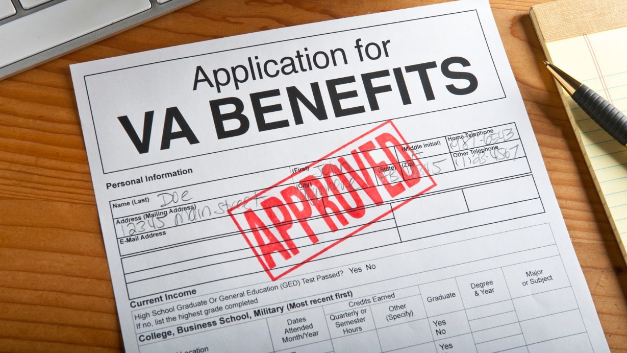 application for VA benefits approved